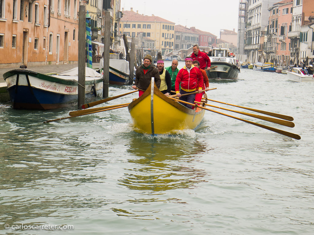 Entrenando la regata en el canal de Cannaregio - Venecia