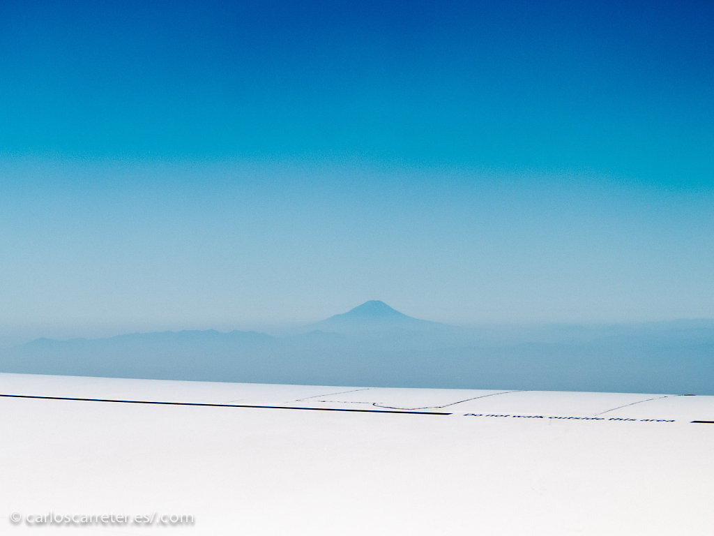 Vista del Monte Fuji desde un 747 con destino Fráncfort